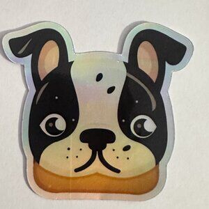 Boston Terrier Holographic Die-Cut Sticker – Meet Buddy the Bostonian!